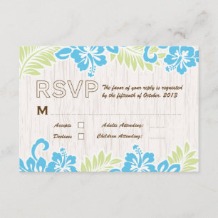 Tropical Hawaiian RSVP Turquoise