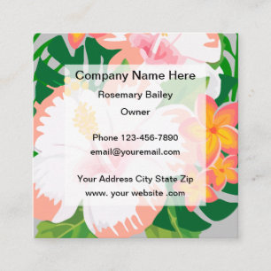 Tropical Hawaiian Style Travel Square Business Card