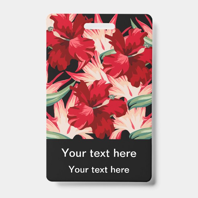 Tropical Hawaiian Theme Event And ID Badge Design (Front)