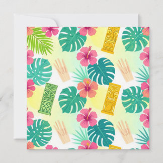 Tropical Hawaiian Tiki Pattern for Parties Wedding