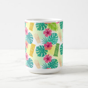 Tropical Hawaiian Tiki Pattern for Parties Wedding Coffee Mug