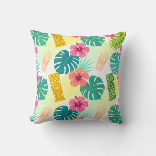 Tropical Hawaiian Tiki Pattern for Parties Wedding Throw Pillow