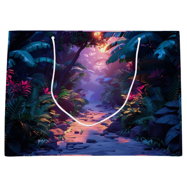 Tropical Hawaiian Walking Path Large Gift Bag (Front)