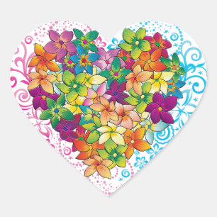 Tropical Heart Sticker