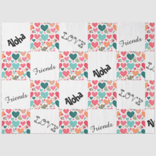 Tropical hearts & flowers Valentine’s Day Tissue Paper
