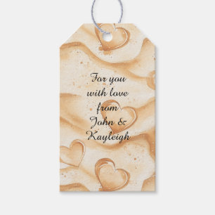 Tropical Hearts in Sand Beach   Gift Tags