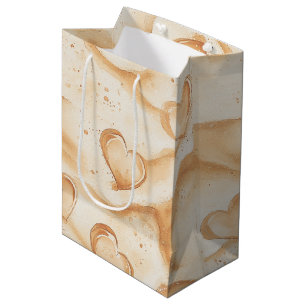 Tropical Hearts in Sand Beach Wedding Medium Gift Bag