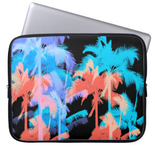 Tropical Heat Wave Neon Hawaiian Palm Trees Laptop Sleeve