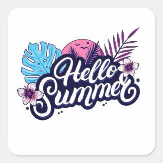 Tropical Hello Summer Sticker