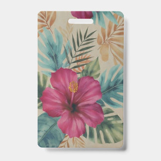 Tropical Hibiscus Badge