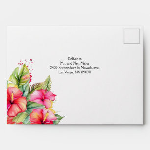 Tropical Hibiscus Beach Destination Envelope