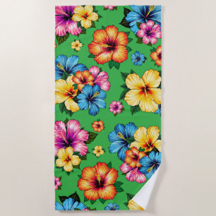 Tropical Hibiscus Beach Towel