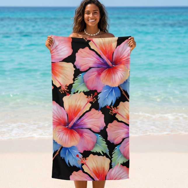 Tropical hibiscus beach towel (Creator Uploaded)