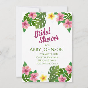 Tropical Hibiscus Bridal Shower Invitation