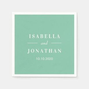 Tropical Hibiscus Cassic mint wedding Custom Napkin