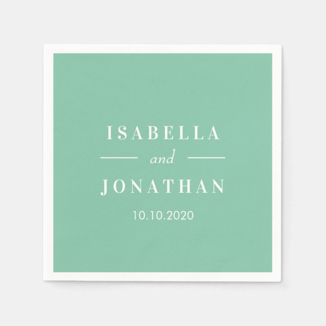 Tropical Hibiscus | Cassic mint  wedding Custom Napkin (Front)