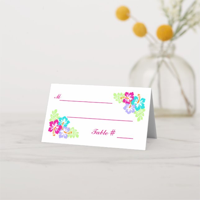 Tropical Hibiscus - Escort Cards (Front)
