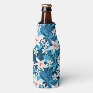 Tropical Hibiscus Floral Pattern 2 Bottle Cooler