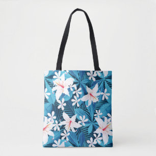 Tropical Hibiscus Floral Pattern 2 Tote Bag