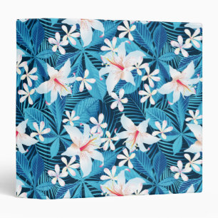 Tropical Hibiscus Floral Pattern Binder