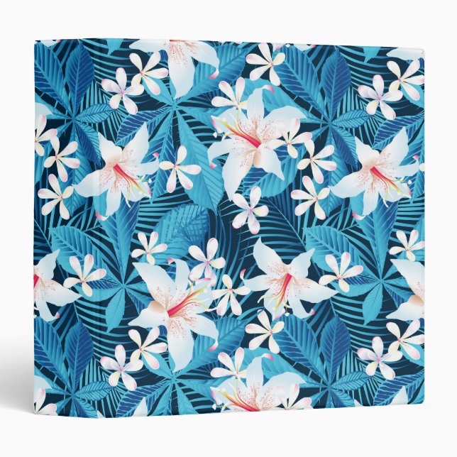Tropical Hibiscus Floral Pattern Binder (Front/Spine)