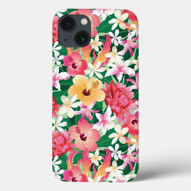 Tropical Hibiscus Floral Pattern Case-Mate iPhone Case (Back)