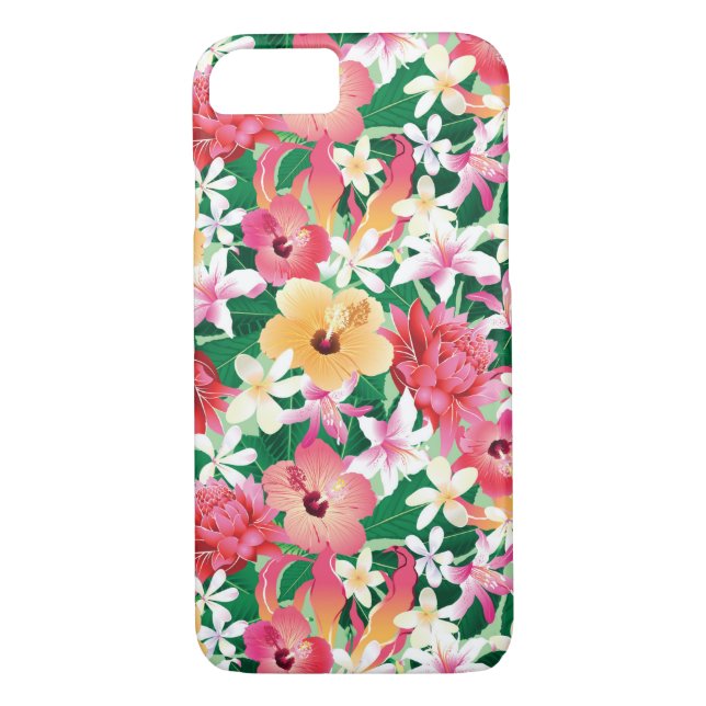 Tropical Hibiscus Floral Pattern Case-Mate iPhone Case (Back)
