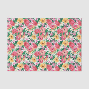 Tropical Hibiscus Floral Pattern Tissue Paper