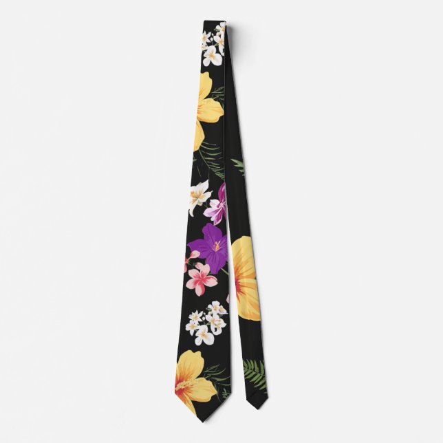 Tropical Hibiscus Floral Tie (Front)