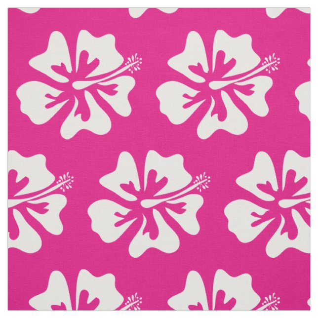 Tropical Hibiscus flower Hawaii floral pattern Fabric (Swatch)
