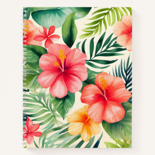 Tropical hibiscus Flower Pattern Notebook