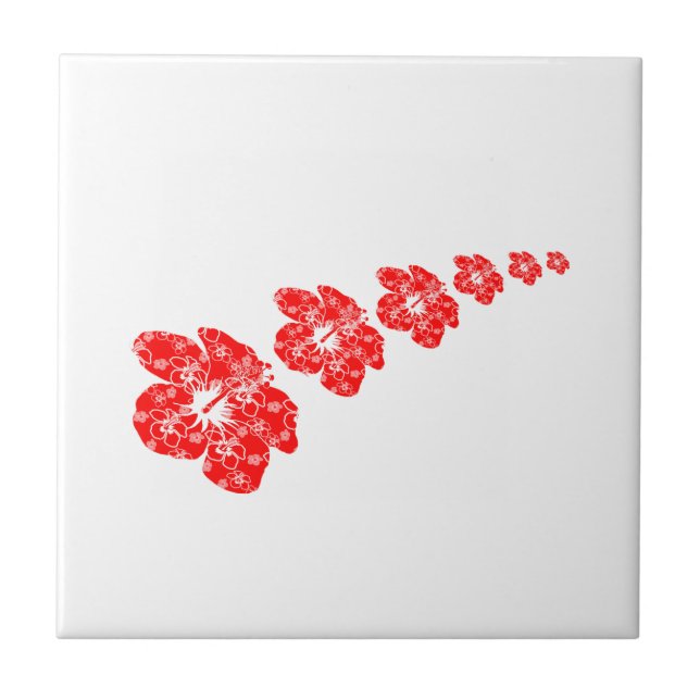 Tropical Hibiscus Flower Tile (Front)