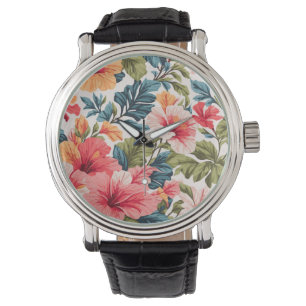 Tropical Hibiscus Flowers Elegance  Watch
