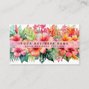 Tropical Hibiscus Flowers Floral  Business Card