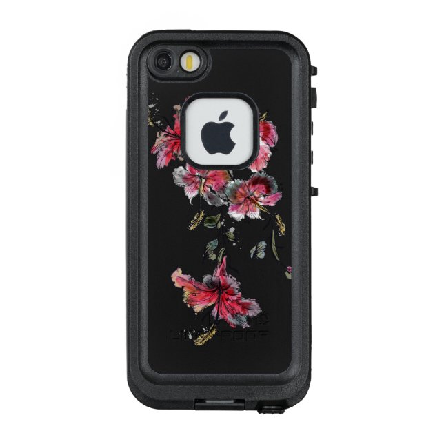 Tropical hibiscus flowers LifeProof iPhone case (Back)