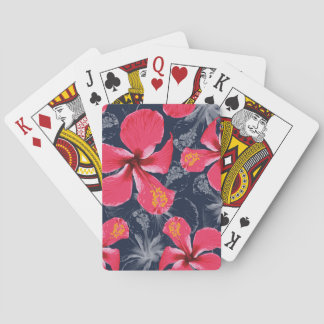 Tropical Hibiscus Flowers Summer Design Playing Cards