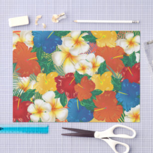 Tropical Hibiscus Flowers Tissue Paper