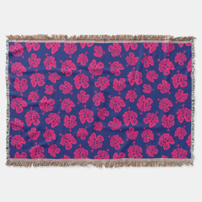 Tropical hibiscus for a bit of paradise at home throw blanket (Front)