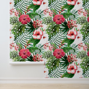 Tropical Hibiscus Garden Wallpaper