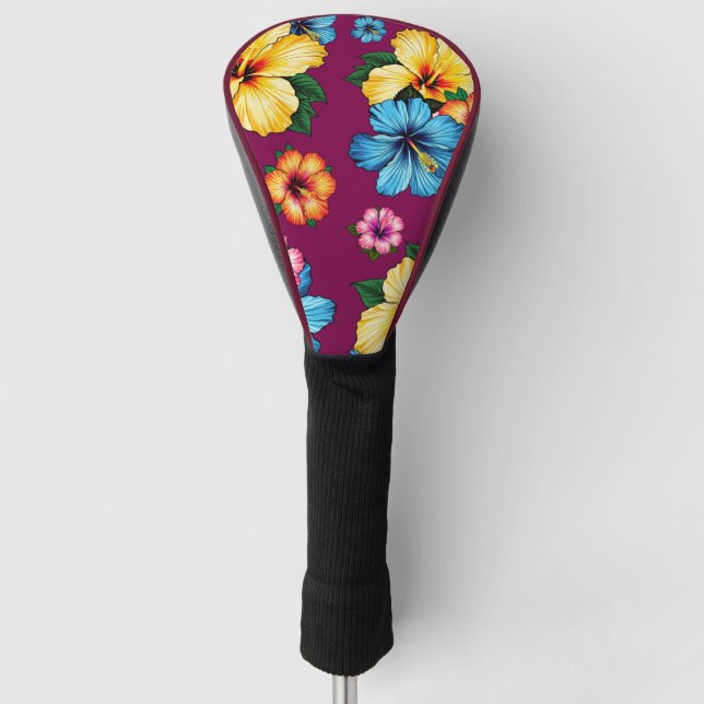 Tropical Hibiscus Golf Head Cover (Front)