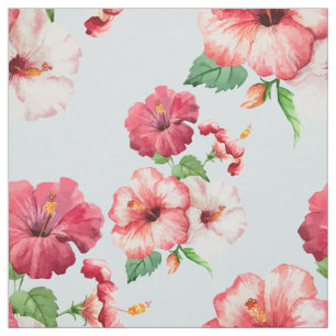 Tropical Hibiscus Hawaiian Floral Customizable Fabric