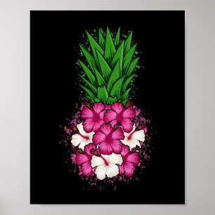 Tropical Hibiscus Hawaiian Pineapple Aloha Hawaii Poster