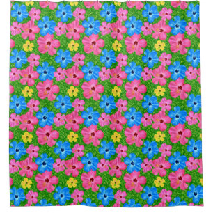 Tropical Hibiscus Hawaiian Shower Curtain