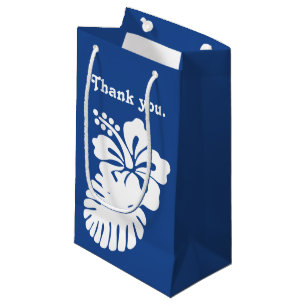 Tropical Hibiscus in Blue Gift Bag