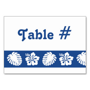 Tropical Hibiscus in Blue Table Card