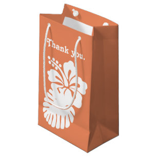 Tropical Hibiscus in Coral Gift Bag