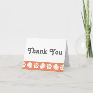 Tropical Hibiscus in Coral Thank You Card