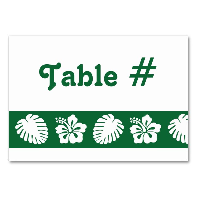 Tropical Hibiscus in Green Table Card (Front)