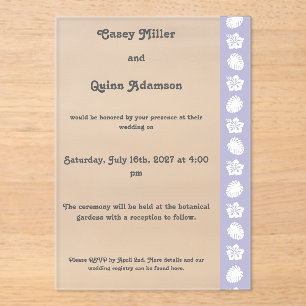 Tropical Hibiscus in Lavender Acrylic Wedding Invitations