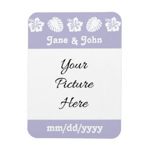 Tropical Hibiscus in Lavender Save-the-Date Magnet